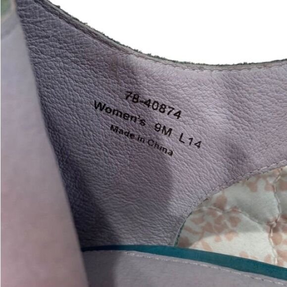 Johnston & Murphy Meagan Velcro Swing Teal Waxy Calf Size 9 Platforms - Picture 4 of 11